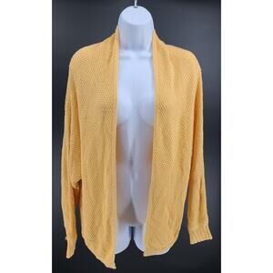 Velvet by Graham & Spencer marigold yellow cardigan size Small loose knit Office